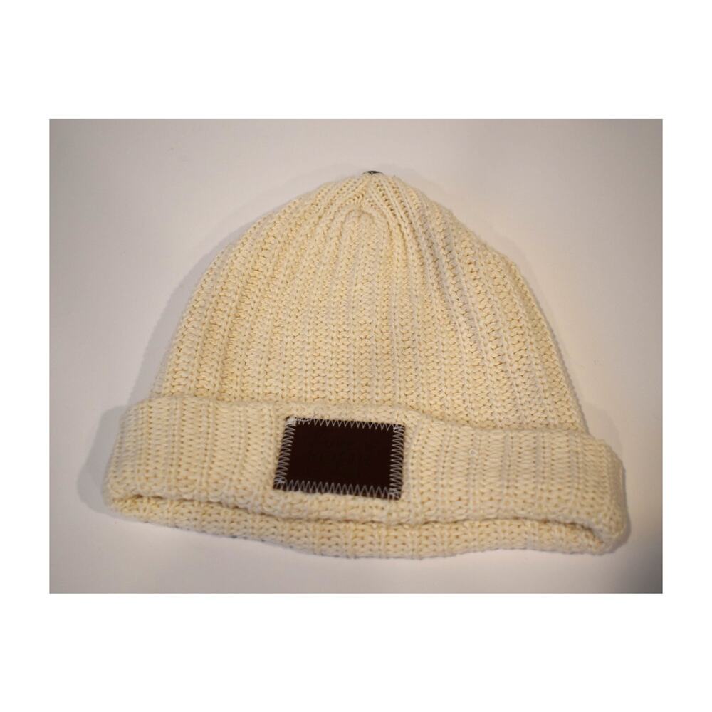 Love Your Melon Hat Cream Leather Brown Patch 100% Cotton
